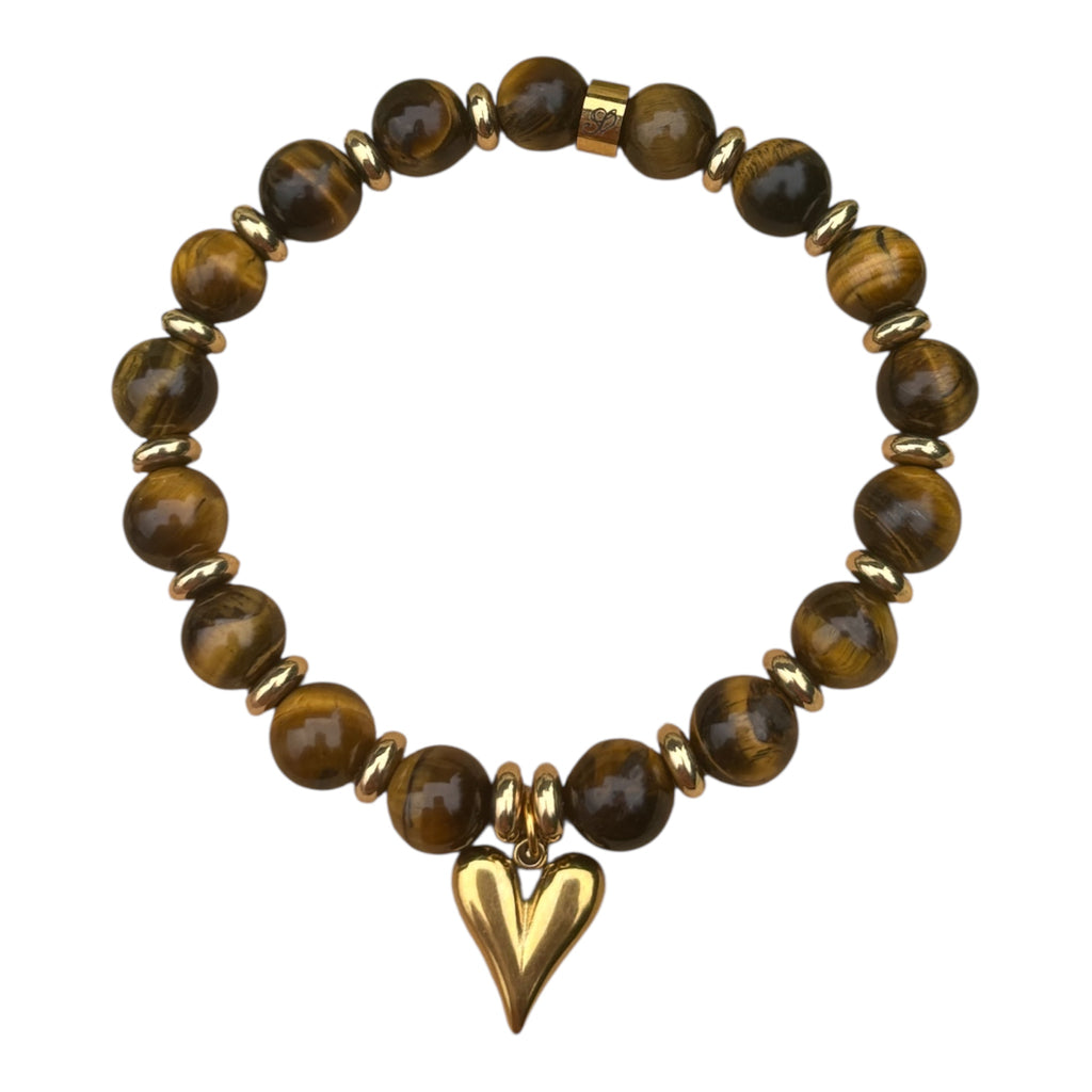 bracelet oeil de tigre coeur