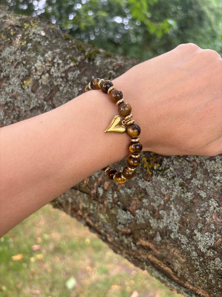bracelet oeil tigre protecteur coeur