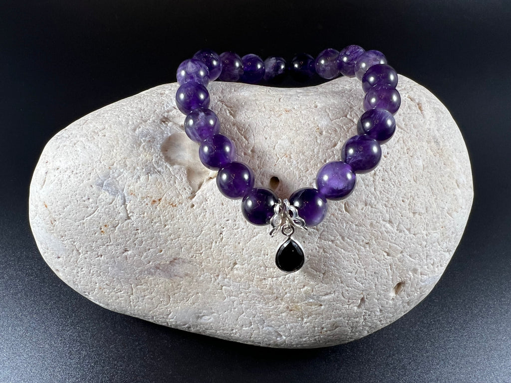 Bracelet améthyste spinelle pour sérénité 